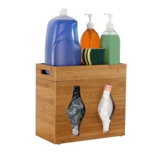Seville Classics Bamboo Bathroom Organizer with Dispenser